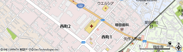 ヤオコー岩槻西町店周辺の地図