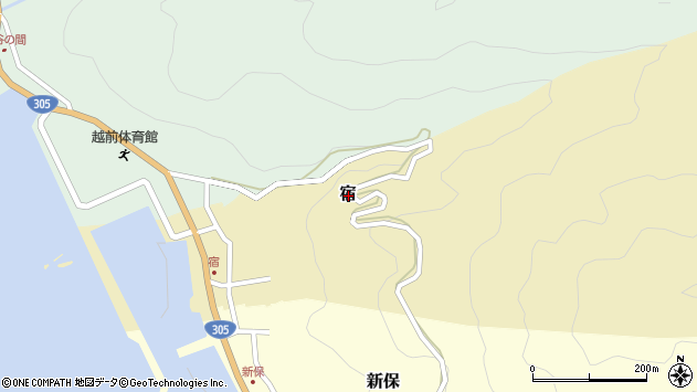 〒916-0312 福井県丹生郡越前町宿の地図