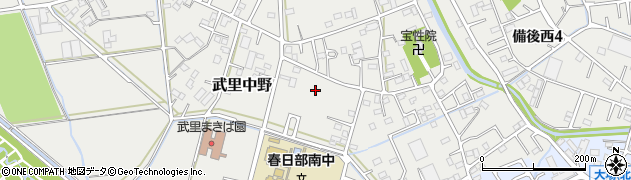 埼玉県春日部市武里中野周辺の地図