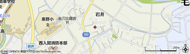 埼玉県毛呂山町（入間郡）岩井周辺の地図