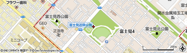 富士見中央近隣公園トイレ周辺の地図