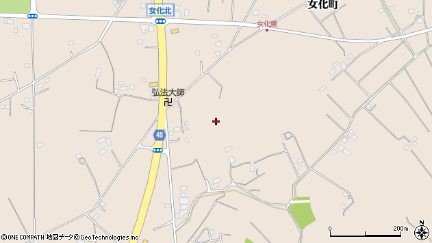 〒300-1214 茨城県牛久市女化町の地図