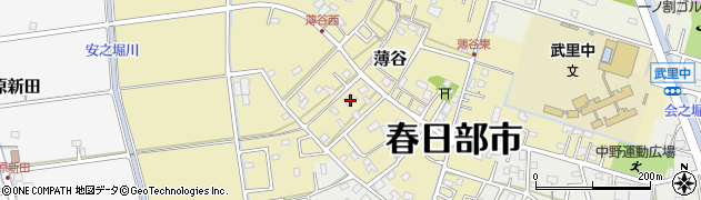 埼玉県春日部市薄谷116周辺の地図