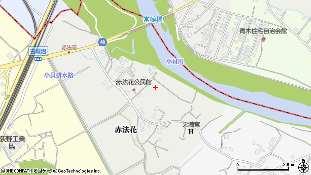 〒302-0111 茨城県守谷市赤法花の地図