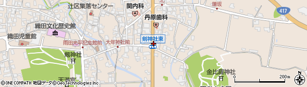 劔神社東周辺の地図