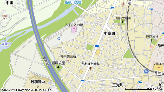 〒350-0232 埼玉県坂戸市中富町の地図