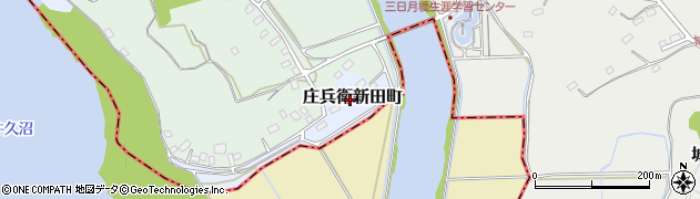 茨城県牛久市庄兵衛新田町周辺の地図
