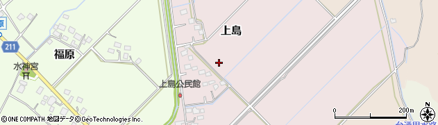 茨城県つくばみらい市上島周辺の地図