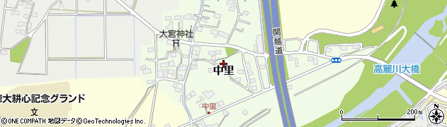 埼玉県坂戸市中里周辺の地図
