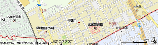 埼玉県上尾市栄町周辺の地図