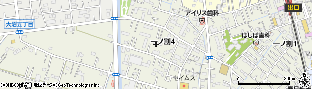 埼玉県春日部市一ノ割4丁目周辺の地図