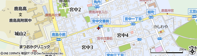 茨城県警察本部　鹿嶋警察署宮中交番周辺の地図