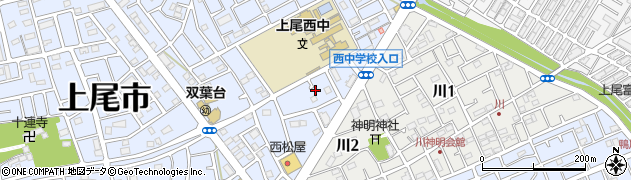 埼玉県上尾市川153周辺の地図
