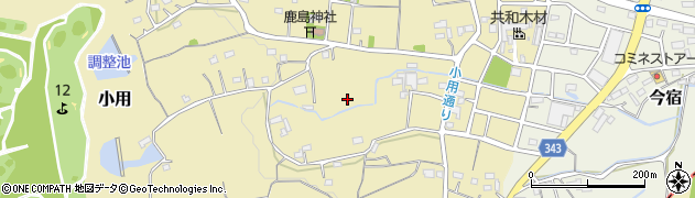 埼玉県鳩山町（比企郡）小用周辺の地図