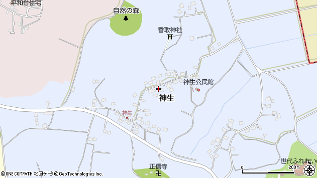 〒300-2312 茨城県つくばみらい市神生の地図