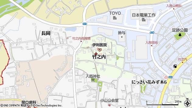 〒350-0264 埼玉県坂戸市竹之内の地図
