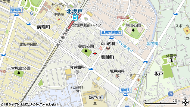 〒350-0229 埼玉県坂戸市薬師町の地図