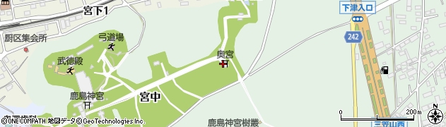 奥宮周辺の地図