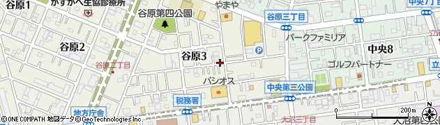 埼玉県春日部市谷原3丁目周辺の地図