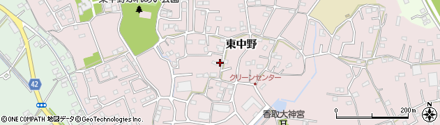 埼玉県春日部市東中野周辺の地図