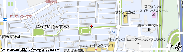 埼玉県坂戸市にっさい花みず木周辺の地図