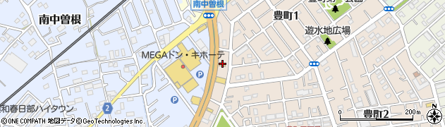 松屋春日部豊町店周辺の地図