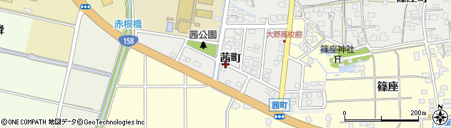 福井県大野市茜町周辺の地図