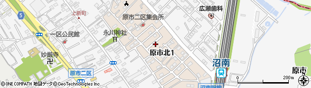 埼玉県上尾市原市北周辺の地図