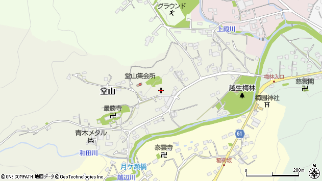 〒350-0406 埼玉県入間郡越生町堂山の地図