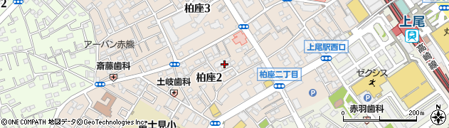 埼玉県上尾市柏座周辺の地図