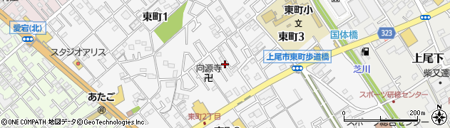 埼玉県上尾市東町周辺の地図