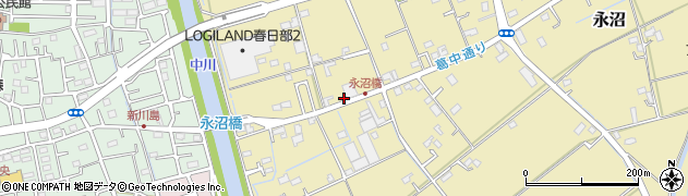 埼玉県春日部市永沼200周辺の地図