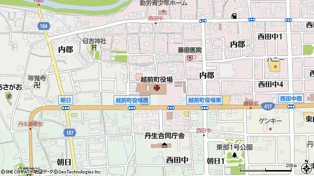 〒916-0200 福井県丹生郡越前町（以下に掲載がない場合）の地図
