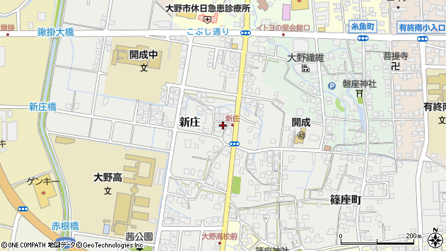 〒912-0085 福井県大野市新庄の地図