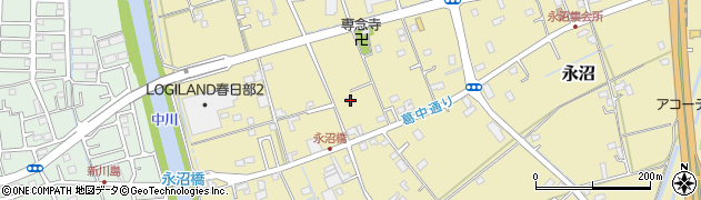 埼玉県春日部市永沼540周辺の地図