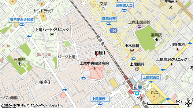 〒362-0075 埼玉県上尾市柏座の地図