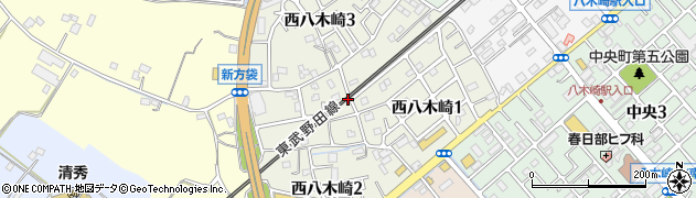 埼玉県春日部市西八木崎周辺の地図