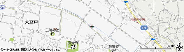 埼玉県鳩山町（比企郡）大豆戸周辺の地図