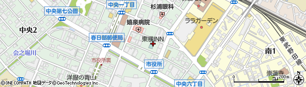 東横ＩＮＮ春日部駅西口周辺の地図