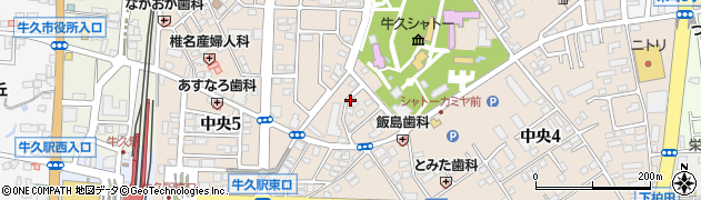 茨城県牛久市中央3丁目周辺の地図
