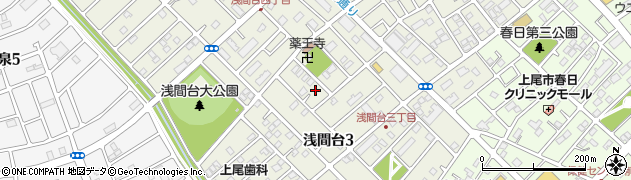 埼玉県上尾市浅間台周辺の地図