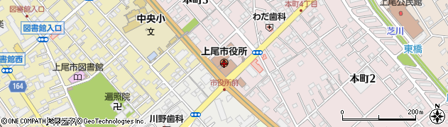上尾市役所　家庭児童相談室周辺の地図