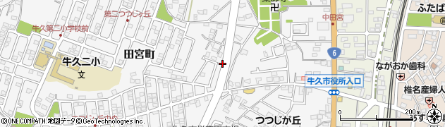 茨城県牛久市田宮町周辺の地図