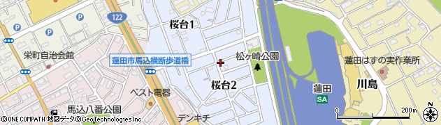 埼玉県蓮田市桜台周辺の地図