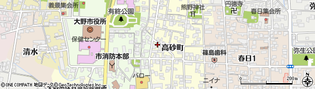 福井県大野市高砂町周辺の地図