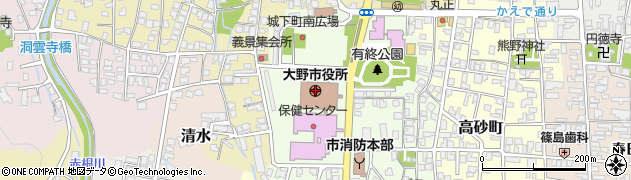 福井県大野市周辺の地図