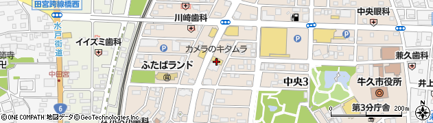 カメラのキタムラ牛久中央店周辺の地図