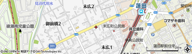 埼玉県蓮田市末広周辺の地図