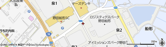千葉県野田市泉周辺の地図