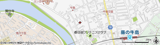 埼玉県春日部市牛島418周辺の地図